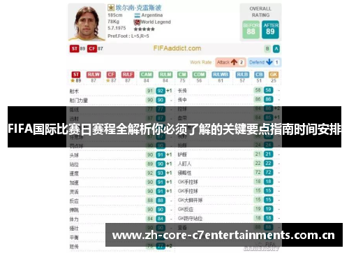 FIFA国际比赛日赛程全解析你必须了解的关键要点指南时间安排